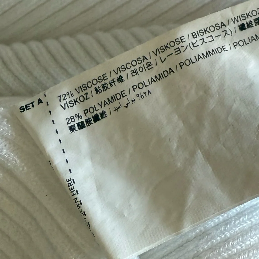 Mango White Ribbed Tank Top | Stretchy | Classic | Size S - Picture 4 of 6